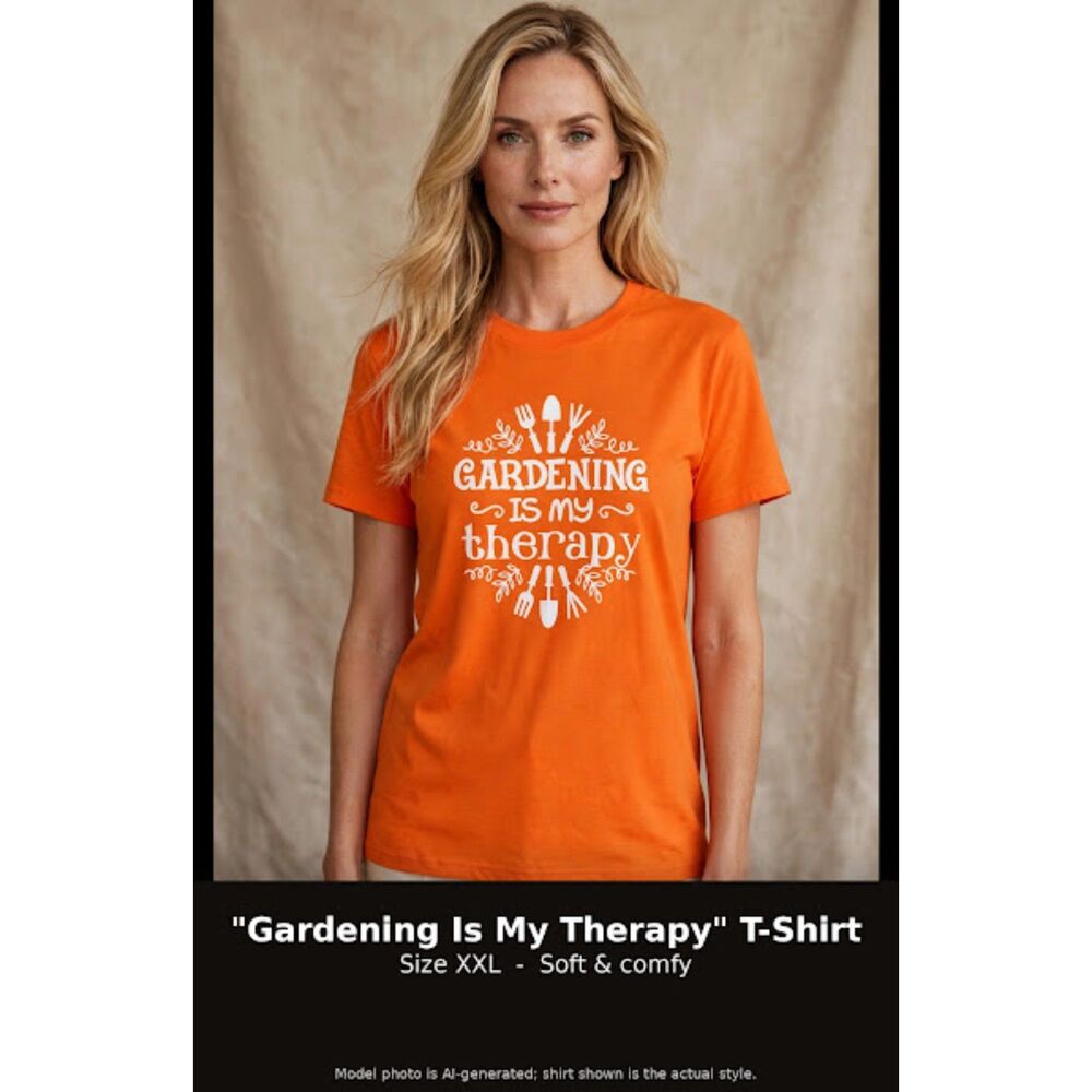 Gardening Is My Therapy Orange Short Sleeve Tee